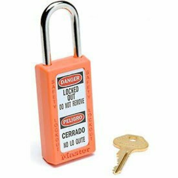 Master Lock Master Lock Safety 411 Series Zenex Thermoplastic Padlock, Orange,  411ORJ